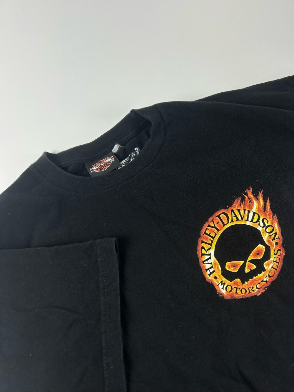 Harley Davidson Men’s SZ XL Black LV Gambling Dice Flame Skull Y2K Short Sleeve
